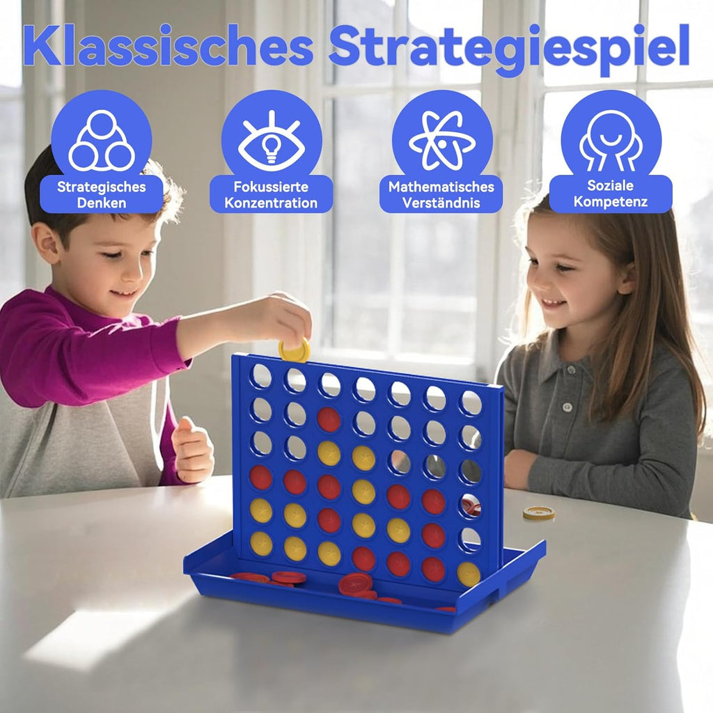 4 IN A ROW Board Game for Kids / Travel Board Game / Board Games Indoor & Outdoor,