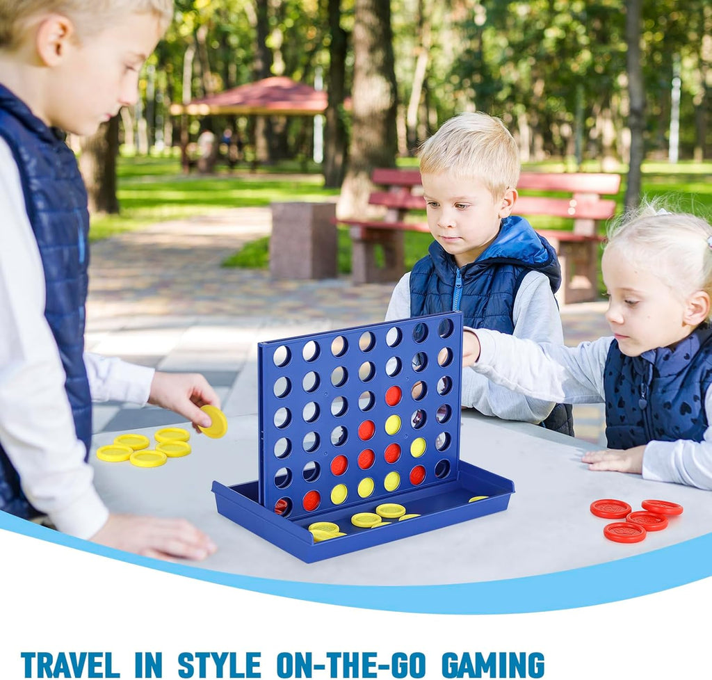 4 IN A ROW Board Game for Kids / Travel Board Game / Board Games Indoor & Outdoor,