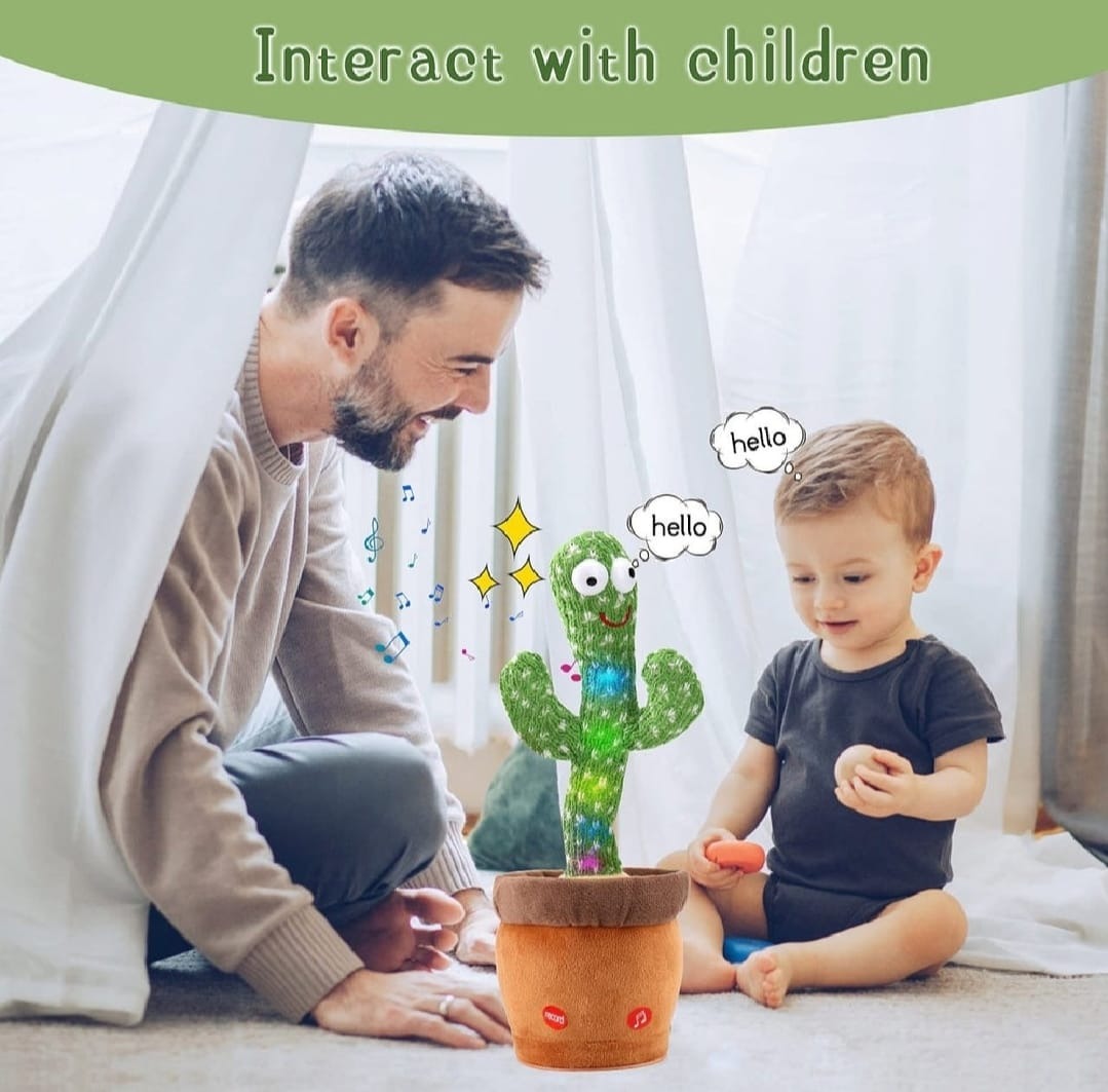 Dancing Cactus Toy for Kids – Talking & Singing Plush Cactus | Interactive Mimic Toy