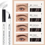 4 Tip Waterproof Eyebrow Pen | Waterproof Tattoo Tint Fine Sketch Liquid Eyebrow Pencil | Createsur Natal Makeup Effect - Black