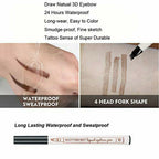 4 Tip Waterproof Eyebrow Pen | Waterproof Tattoo Tint Fine Sketch Liquid Eyebrow Pencil | Createsur Natal Makeup Effect - Black