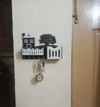 Modern Abstract key and Mobile Holder Black White MDF
