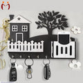 Modern Abstract key and Mobile Holder Black White MDF